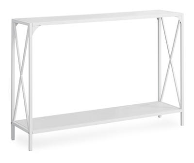 White Metal X-Shaped Console Table