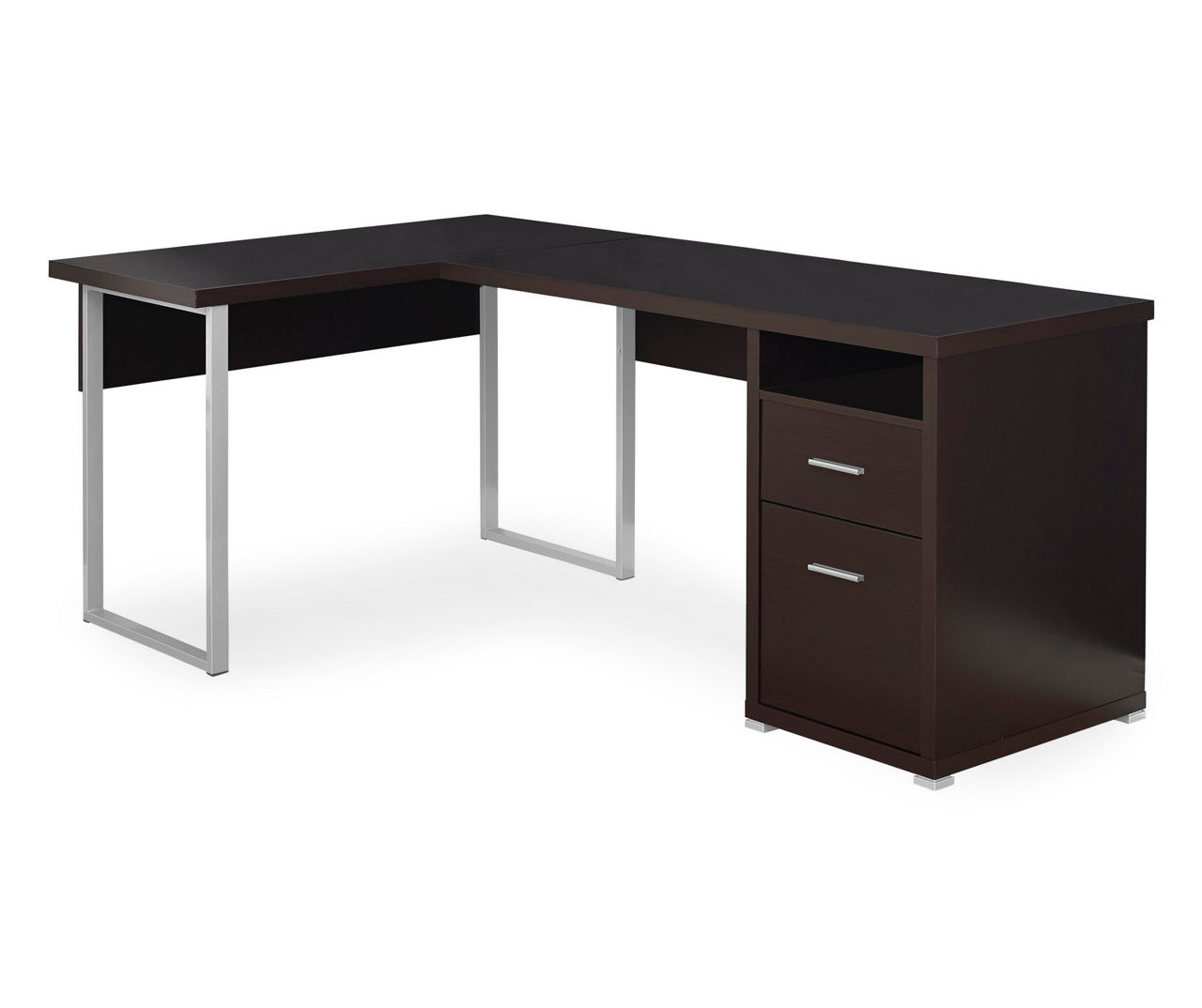 Monarch Specialties L-Shaped Computer Desk Brown