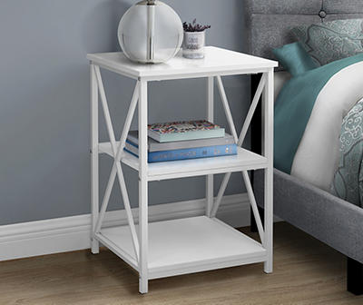 Monarch White Metal 3-Tier Square Side Table - Big Lots