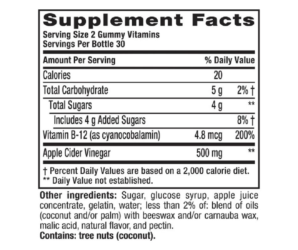Apple Cider Vinegar Gummy Vitamins, 60-Count