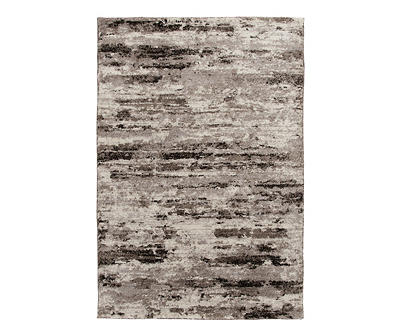 Gray Abstract Pinnery Area Rug, (8' x 10')
