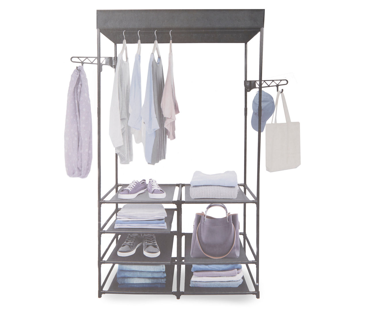 Black 7-Shelf Closet Rack