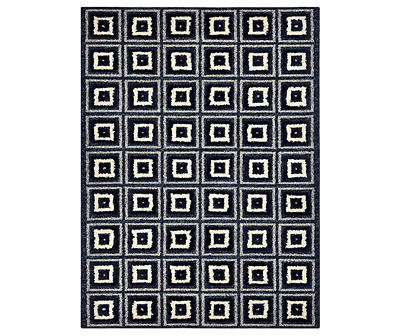Broyhill Navy Square Pattern Klein Area Rug