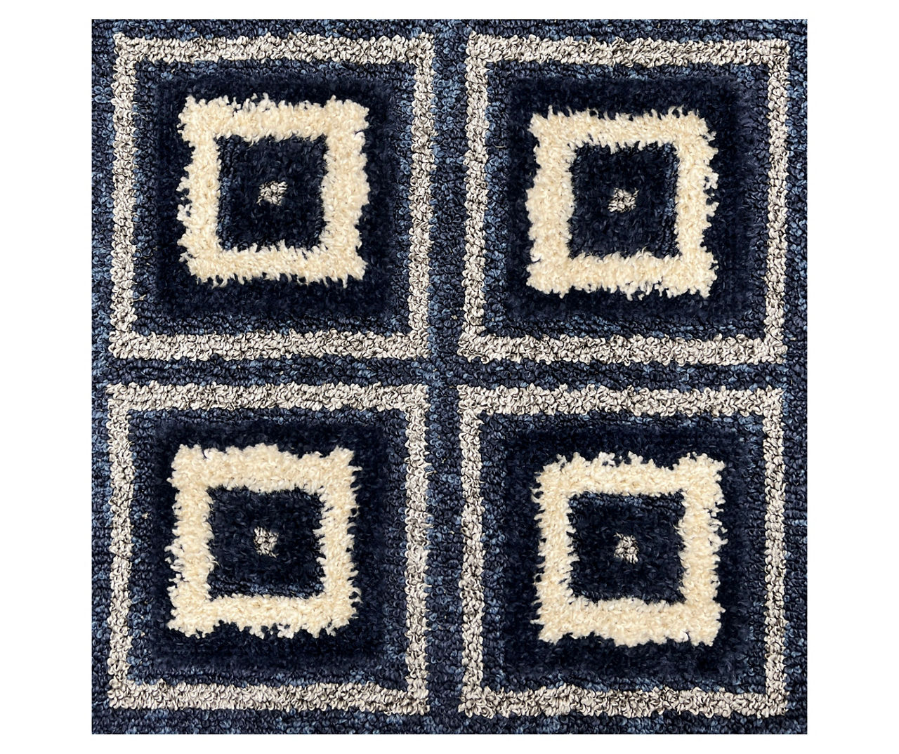 Broyhill Klein Navy Square Pattern Area Rug, (6' x 9') | Big Lots