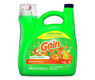 + Aroma Boost Liquid Detergent, Island Fresh, 107 Loads, 154 Oz, HE Compatible