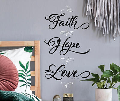 "Faith Hope Love" Peel-n-Stick Removable Wall Decal