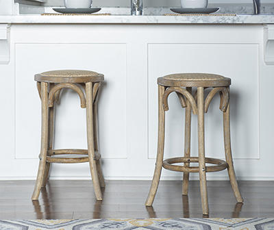 Franklin Natural Backless Woven Rattan Counter Stool