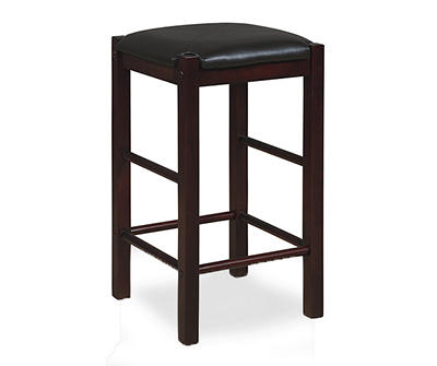 Bay Espresso Faux Leather & Wood Counter Stools, 2-Pack
