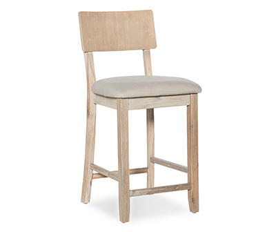 Jessie Gray Wash Upholstered Wood Counter Stool
