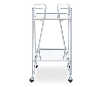 Hampton Silver 2-Shelf Rolling Steel Bar Cart