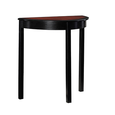 Shirley Black Cherry Transitional Wood Demi Lune Console Table
