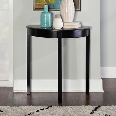 Shirley Black Cherry Transitional Wood Demi Lune Console Table