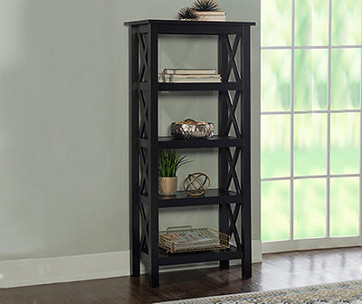 Richland Black 4-Shelf Bookcase