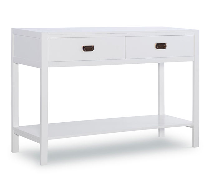 Cami White 2Drawer Tiered Console Table Big Lots