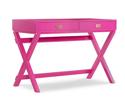 Cami Raspberry X-Base Campaign Style Writing Desk