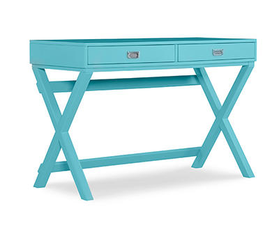 Cami Blue X-Base Campaign Style Writing Desk