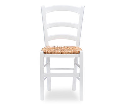 Bordeaux White Handwoven Ladder Back Side Chairs, 2-Pack