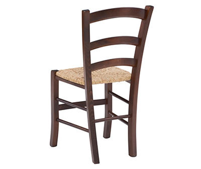 Bordeaux Walnut Handwoven Ladder Back Side Chairs, 2-Pack