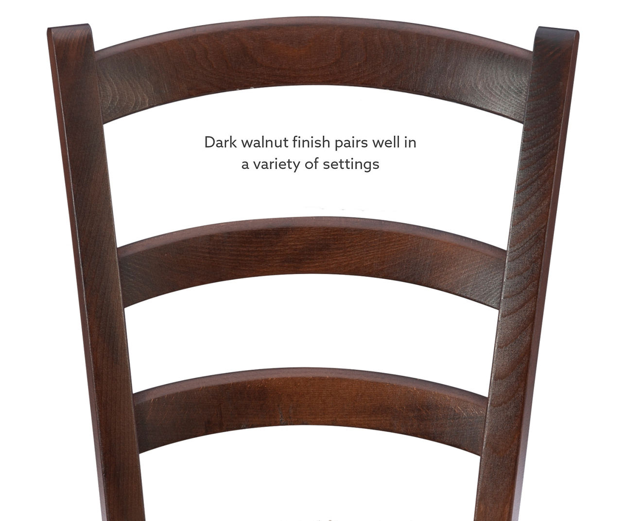 Bordeaux Walnut Handwoven Ladder Back Side Chairs, 2-Pack