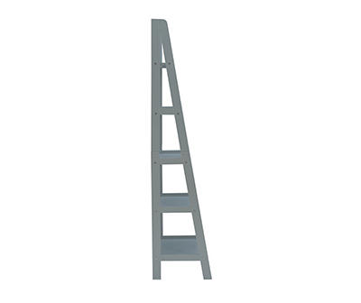 Boston Gray 5-Shelf Wooden Ladder Bookcase
