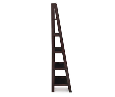 Boston Espresso 5-Shelf Wooden Ladder Bookcase
