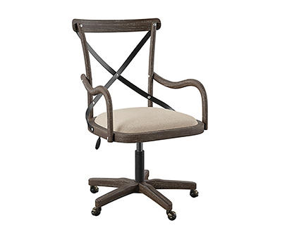 Radley Cafe Gray Wash X-Back Swivel Office Chair