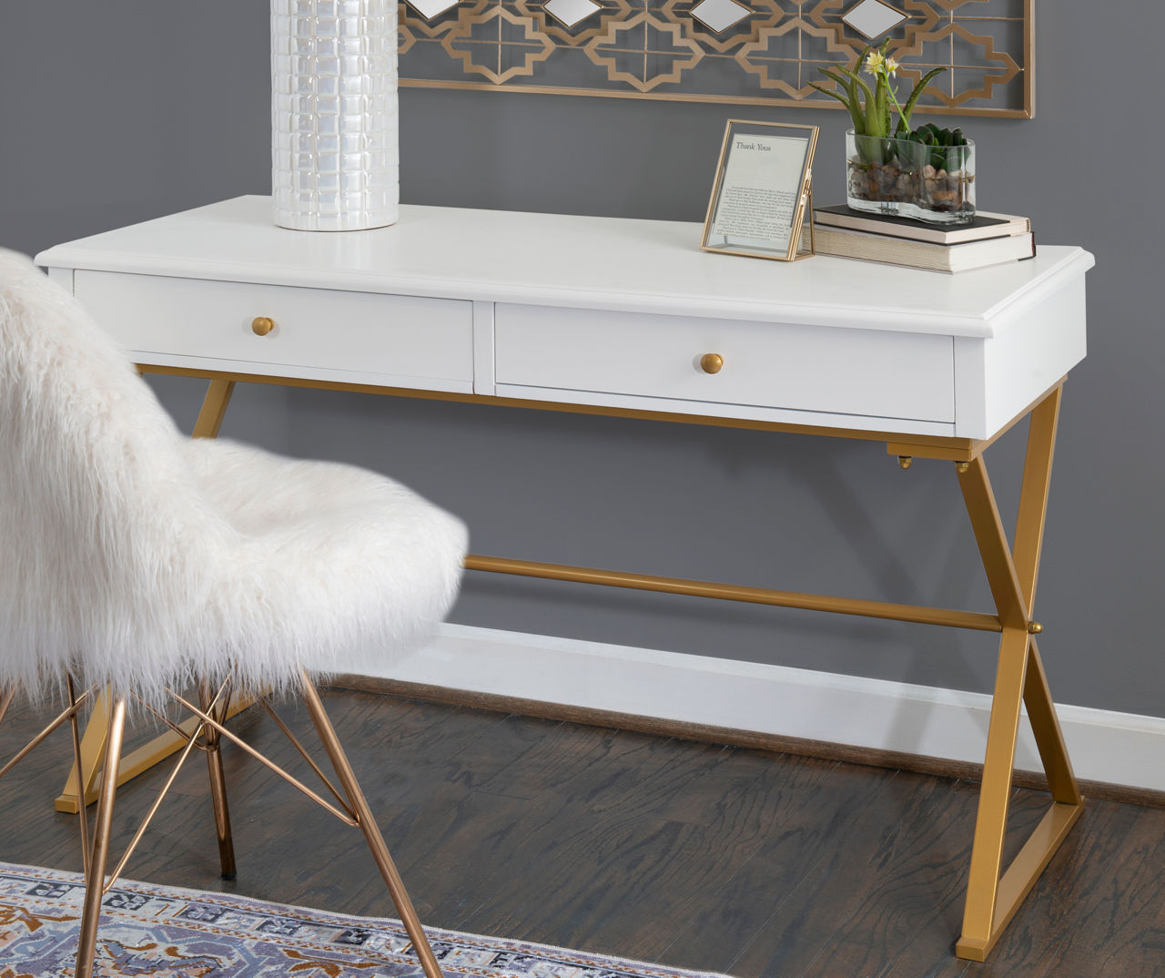 Glam deals white desk