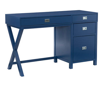 Kari Royal Blue 4-Drawer Office Desk