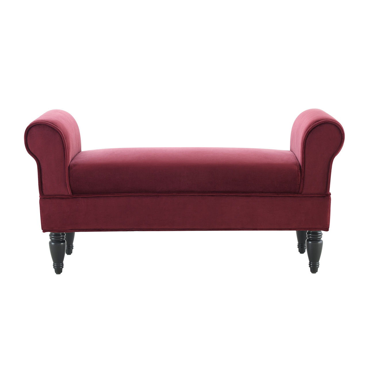 Elsie Berry Dark Mahogany Upholstered Rolled Arm Bench Big Lots