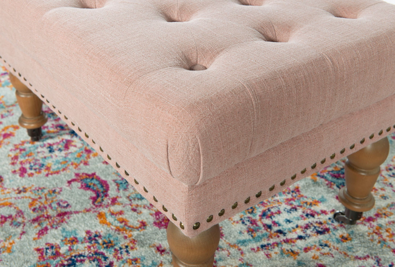 Rolling Upholstered Footstool