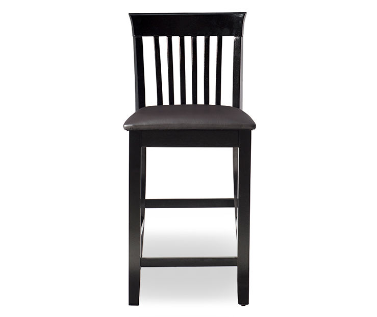 Kane Black Upholstered Vinyl Padded Craftsman Counter Stool