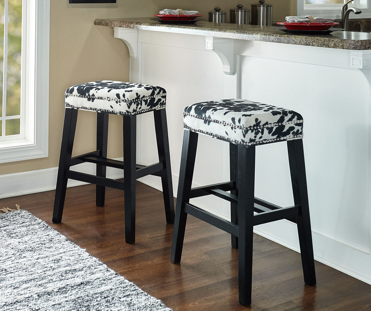 Black cow best sale print bar stools