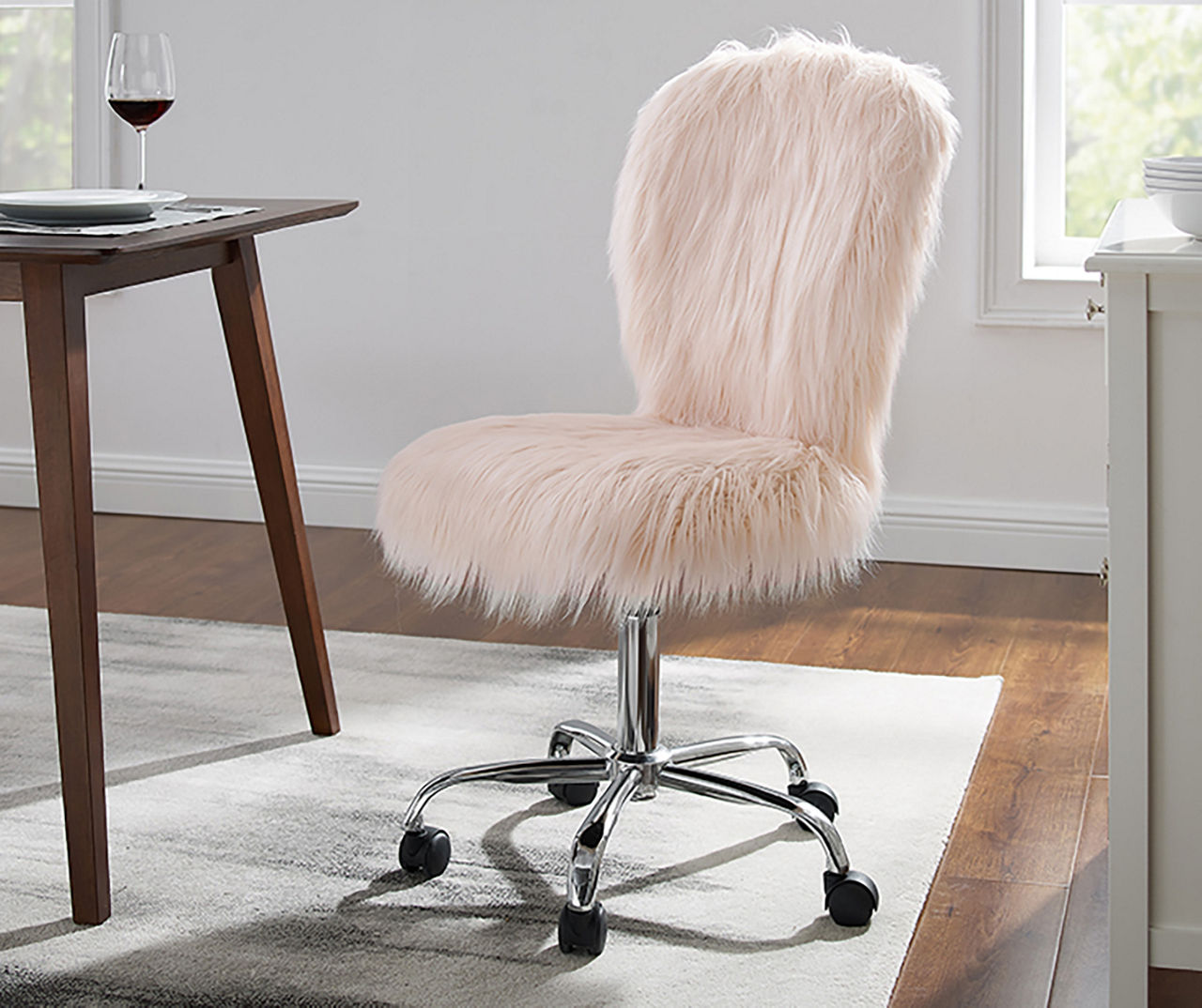 Furry discount pink stool