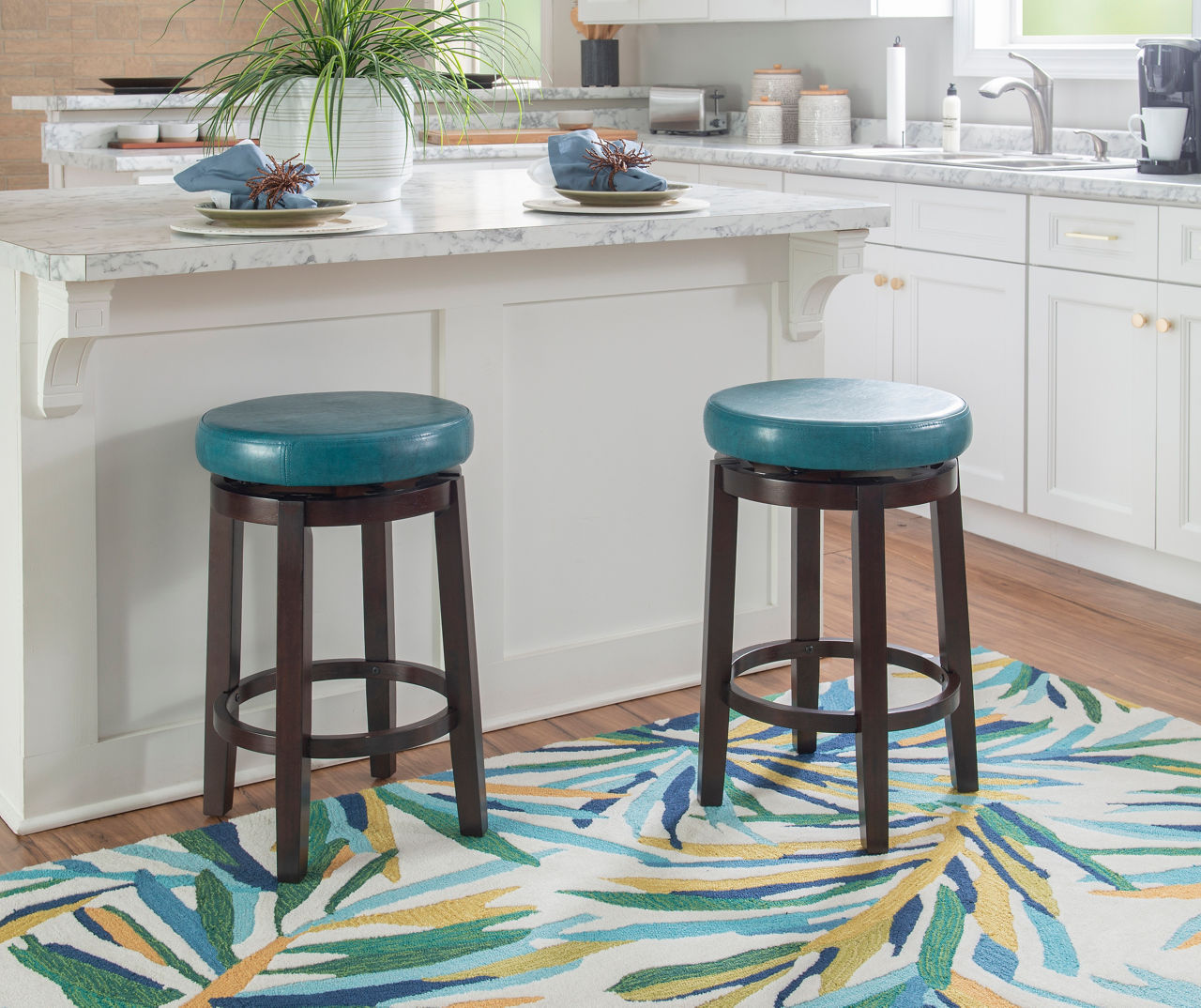 Teal swivel best sale counter stools