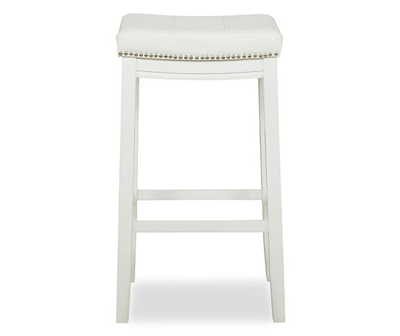 Brooke White Backless Nailhead Bar Stool | Big Lots