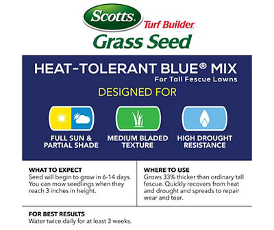 Turf Builder Grass Seed Heat-Tolerant Blue Mix For Tall Fescue Lawns, 7 lb.