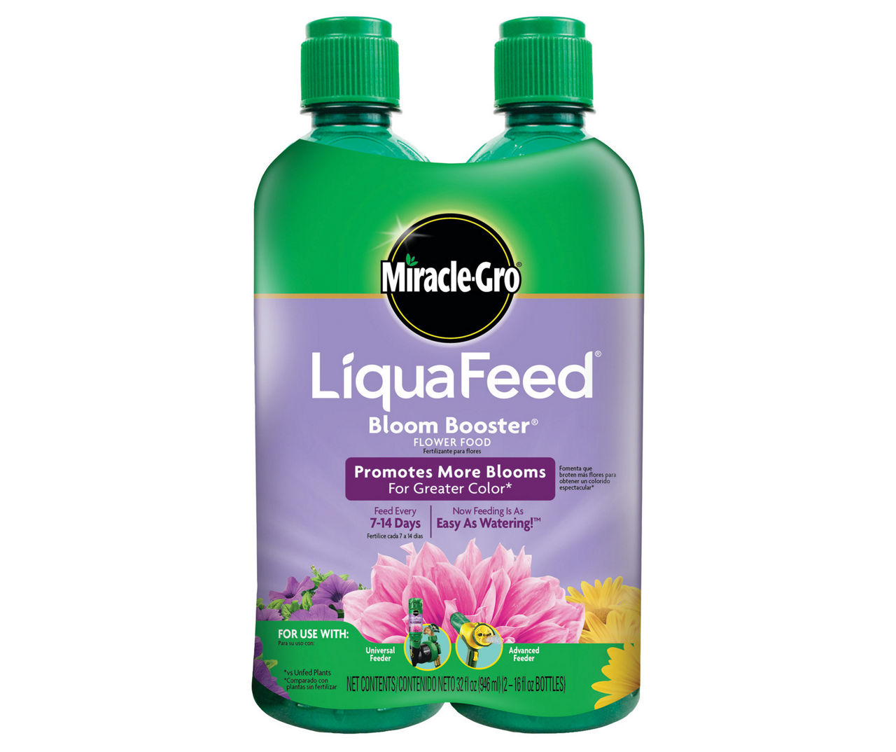 LiquaFeed 4-Piece All Purpose Plant Food Advance Starter Kit & Bloom Booster Flower Food Bundle