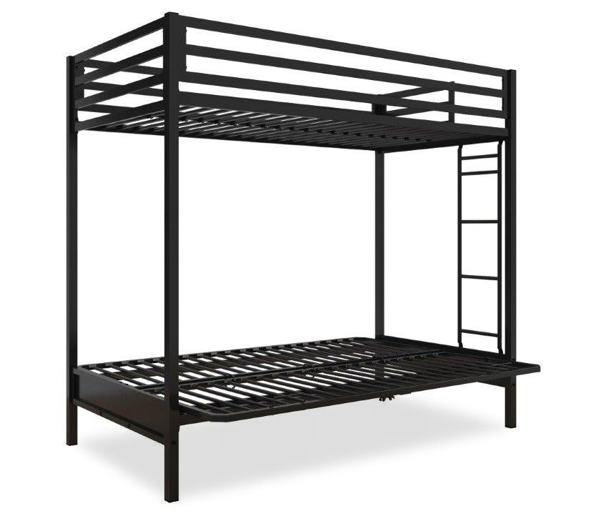 Atwater Living DHP Mason Black Metal Twin Over Futon Bunk Bed