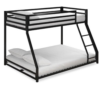 DHP Mason Black Metal Twin-Over-Full Bunk Bed