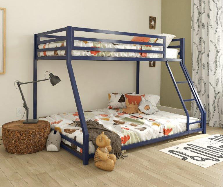 DHP Mason Blue Metal Twin-Over-Full Bunk Bed