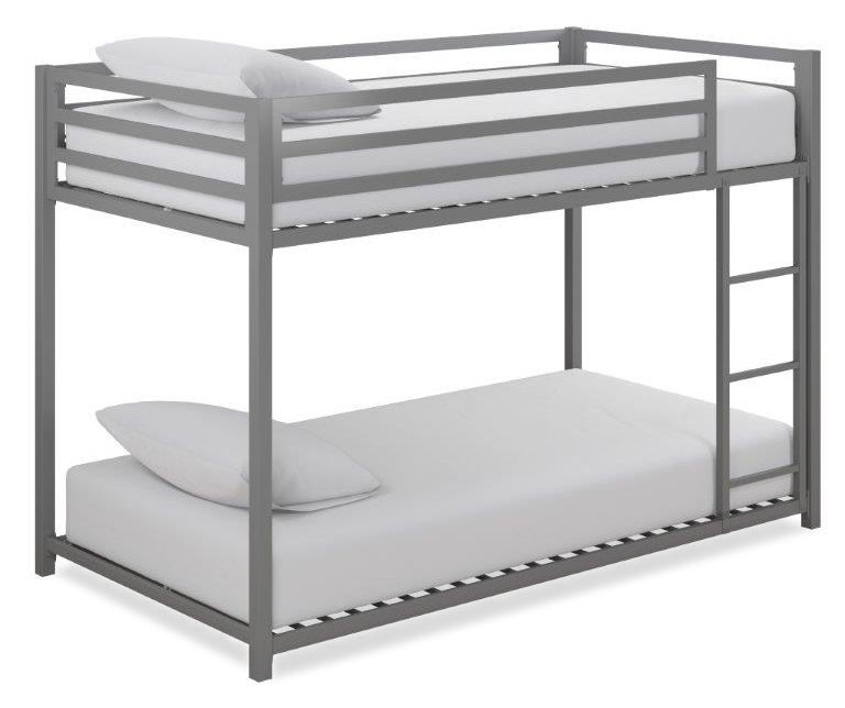DHP Mason Silver Metal Twin-Over-Twin Bunk Bed