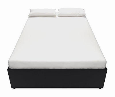 DHP Micah Black Faux Leather Full Platform Bed With Storage
