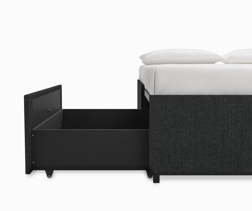 Dhp micah gray linen fashion king platform bed with storage