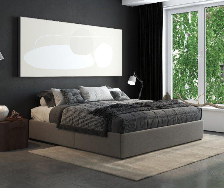 Passion Furniture Louis Philippe White King Storage Platform Bed