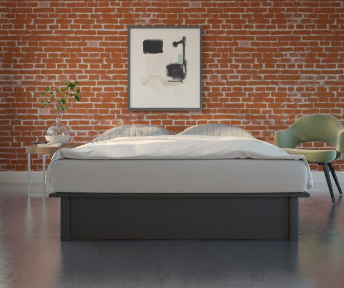 Dhp micah gray linen fashion king platform bed with storage