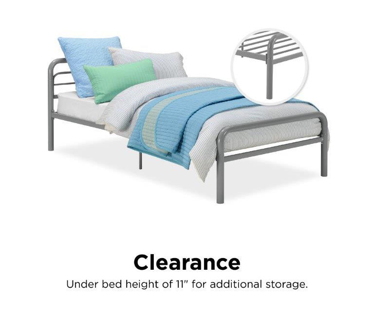 Basic Silver Metal Twin Bed