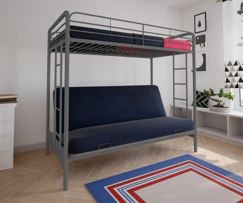 DHP Silver Twin Over Futon Bunk Bed Big Lots