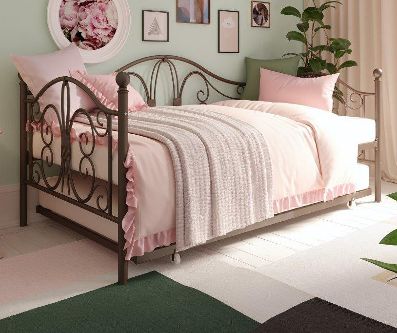 Black metal daybed with deals trundle big lots