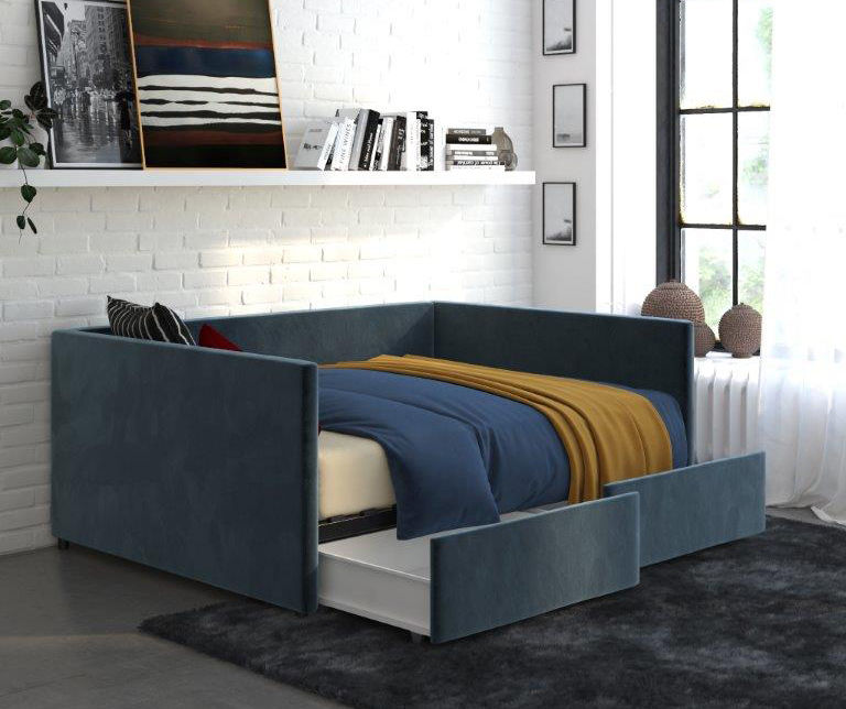 DHP Tallie Blue Full Urban Daybed With Storage