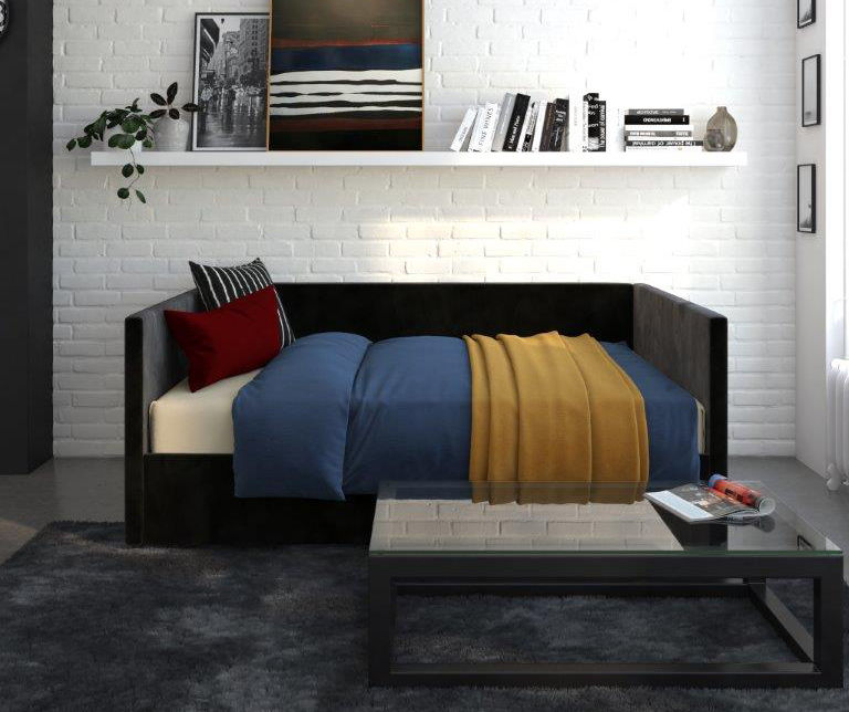 DHP Tallie Black Full Urban Daybed With Storage